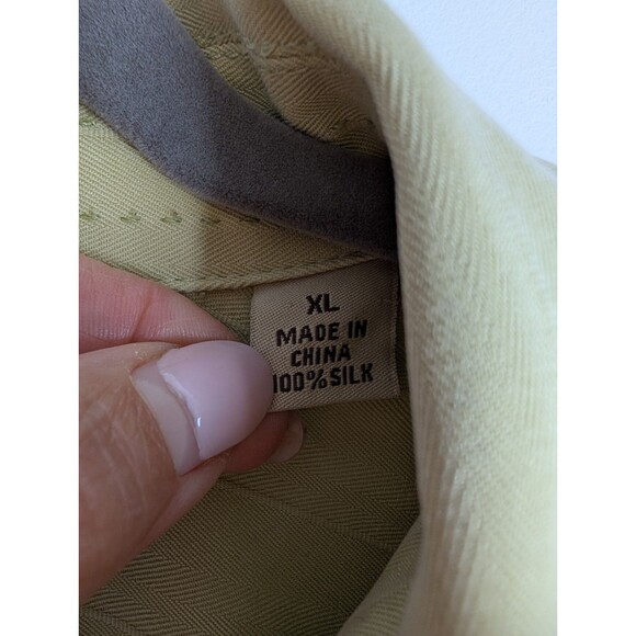Tommy Bahama Shirt Mens XL Yellow Lime Silk Button Up Short Sleeve Hawaiian - Picture 3 of 11